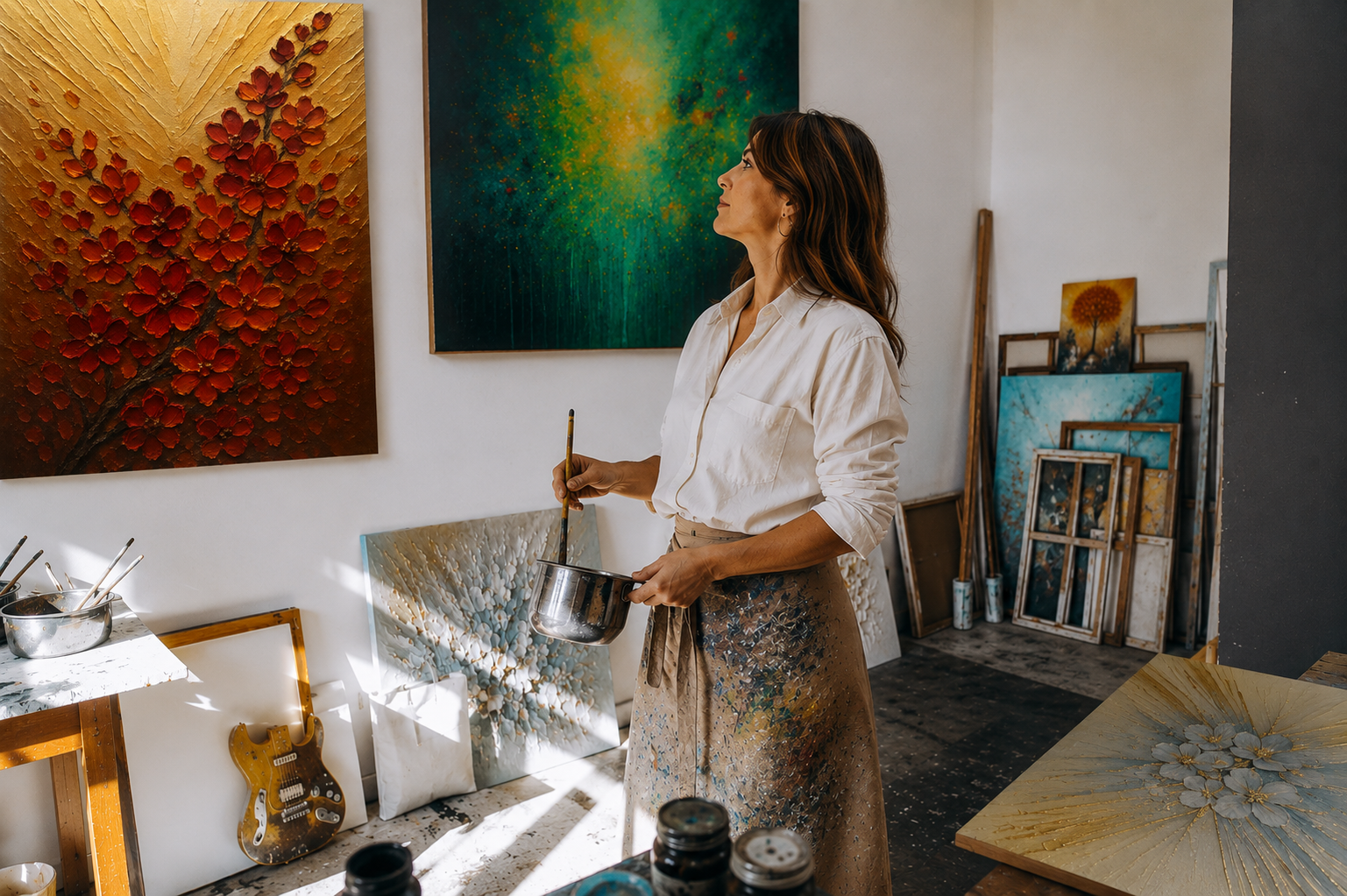 Charlotte in ihrem Atelier